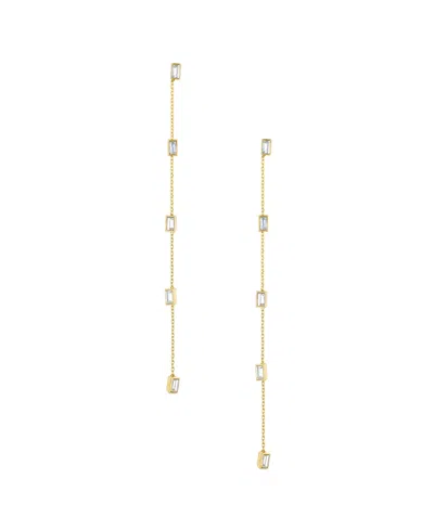 Ettika Linear Baguette Earrings In 18k Gold Plating