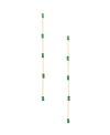 Ettika Linear Baguette Earrings In 18k Gold Plating In Green
