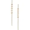 Ettika On The Line Crystal 18k Gold Plated Linear Earrings In Gold