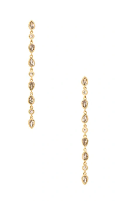 Ettika Linear Shine Drop Earrings In Clear Crystal