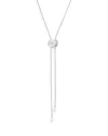 Ettika Liquit Luxe Faux Pearl Bolo Necklace In Silver