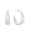 Ettika Liquid Luxe Hoop Earrings In Silver