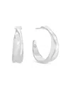 Ettika Liquid Luxe Hoop Earrings In Silver