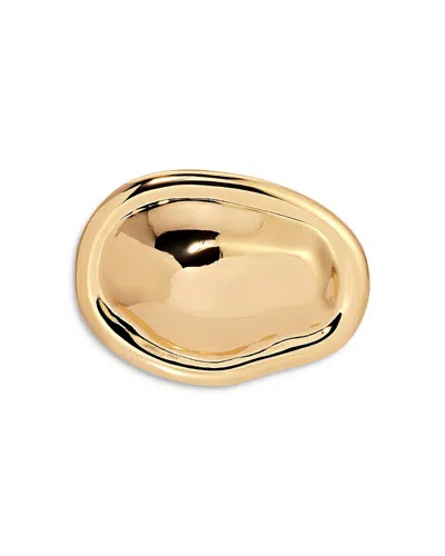 ETTIKA LIQUID LUX OVAL HAIR BARRETTE IN GOLD TONE
