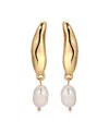 Ettika Cultured Freshwater Pearl Liquid Luxe Drop Earrings In Gold