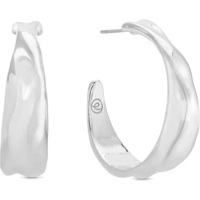 Ettika Liquid Luxe Hoop Earrings In Silver