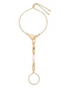 Ettika Liquid Metal Cultured Freshwater Pearl Hand Chain In Gold