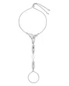 Ettika Liquid Metal Cultured Freshwater Pearl Hand Chain In Silver