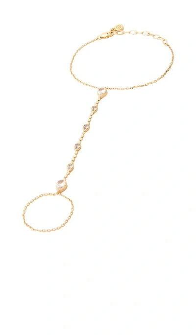 Ettika Liquid Metal Hand Chain In Gold