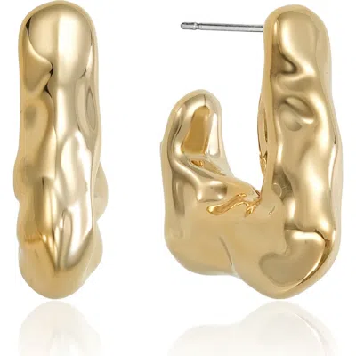 Ettika Liquid Metal Hoop Earrings In Gold