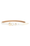 Ettika Liquid Metal Western Buckle Belt In White