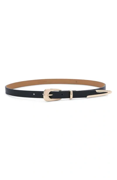 Ettika Liquid Metal Western Buckle Belt In Metallic