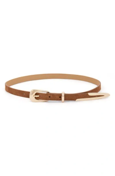 Ettika Liquid Metal Western Buckle Belt In Brown