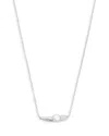 Ettika Liquid Faux Pearl Pendant Necklace In Silver