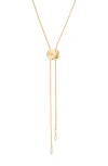 Ettika Liquit Luxe Faux Pearl Bolo Necklace In Gold