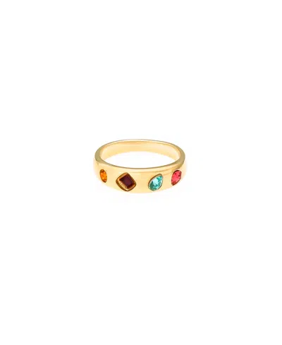ETTIKA LIVELY RAINBOW 18K GOLD PLATED RING