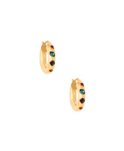 Ettika Lively Rainbow Hoop Earrings In Gold