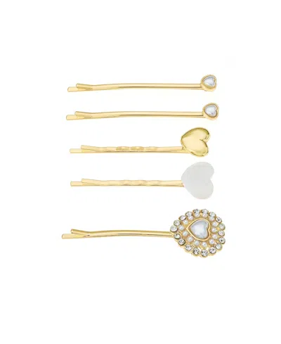 Ettika Lonely Hearts Club Hair Pin Set In Gold