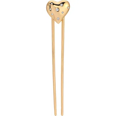 Ettika Love Heart Embellished Hairpin In Gold