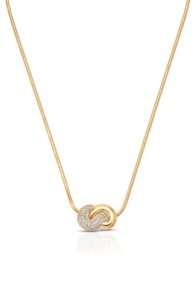 Ettika Love Me Knot Pendant Necklace In Gold