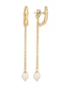 Ettika Lux Cultured Freshwater Pearl Linear Drop Earrings In 18k Gold Plated In Gold