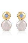 Ettika Majestic Freshwater Pearl Drop Earrings In Blue