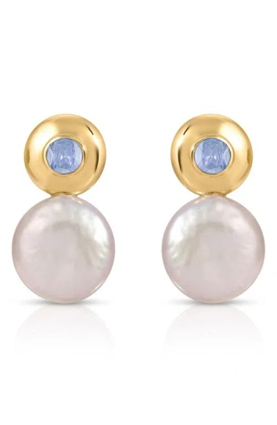 Ettika Majestic Freshwater Pearl Drop Earrings In Blue