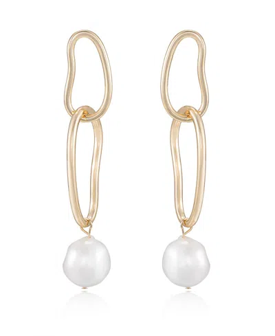 Ettika Mara Dangle Cultivated Pearl Earrings In Gold