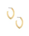 Ettika Mara Elongated 18k Gold Plated Hoop Earrings In Gold