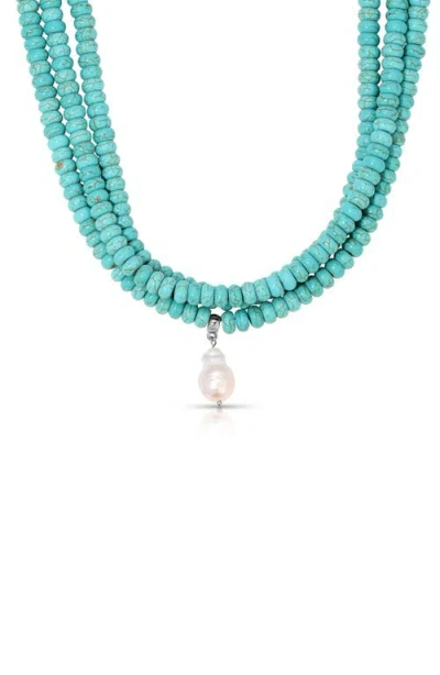 Ettika Marina Layers Beaded Necklace In Blue