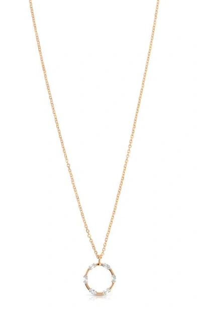 Ettika Marquise Cubic Zirconia Circle Pendant Necklace In Gold