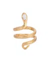 Ettika Marquise Cubic Zirconia Coiled Snake Ring In 18k Gold Plated In Gold