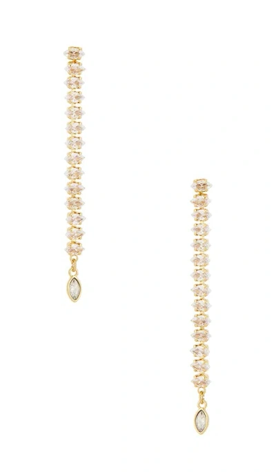 Ettika Marquise Edge Linear Earrings In 金色