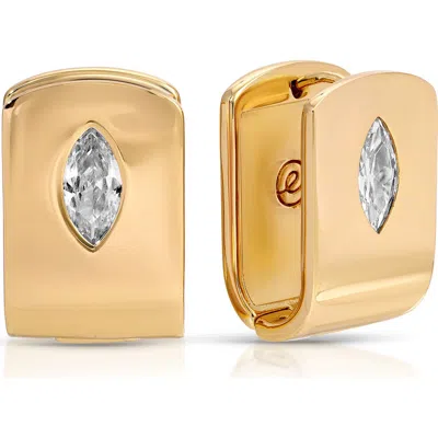 ETTIKA ETTIKA MARQUISE STONE HUGGIE EARRINGS