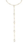 Ettika Marquise Stone Lariat Necklace In Gold