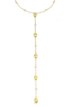Ettika Marquise Crystal Lariat Necklace In Peridot