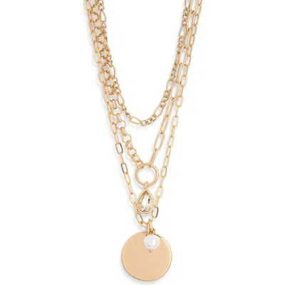 Ettika Medallion Layered Chain Necklace In Gold