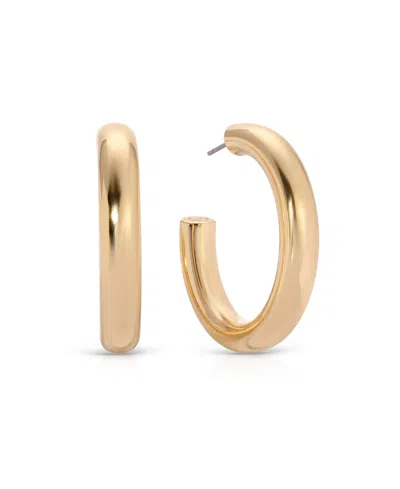 Ettika Large Thick Classic Hoops In Gold