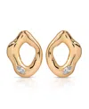 Ettika Melting Metal Crystal Stud Earrings In Gold
