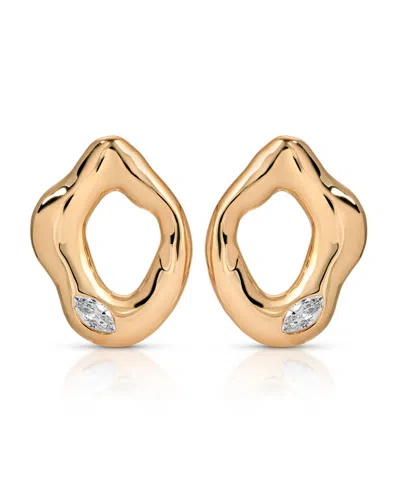 Ettika Melting Metal Crystal Stud Earrings In Gold