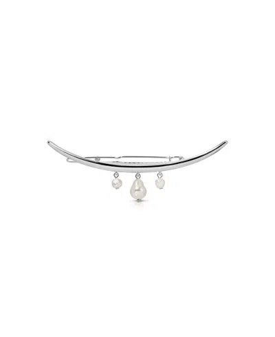 Ettika Mermaid Cultivated Pearl Barrette In Silver