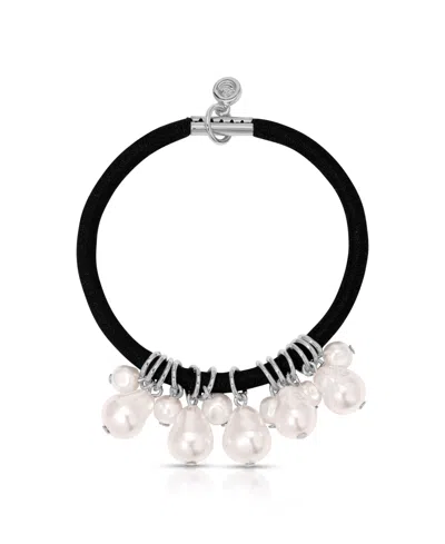 Ettika Mermaid Cultivated Pearl Hair Tie In Silver