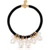 Ettika Mermaid Imitation Pearl Ponytail Holder In Black