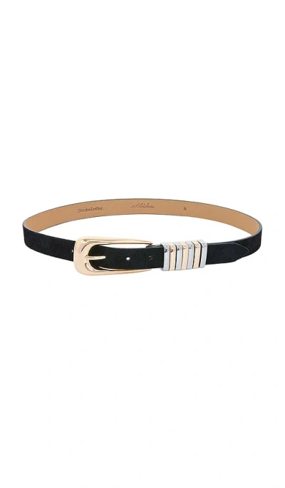 Ettika Two-tone Keeper Leather Belt In Black