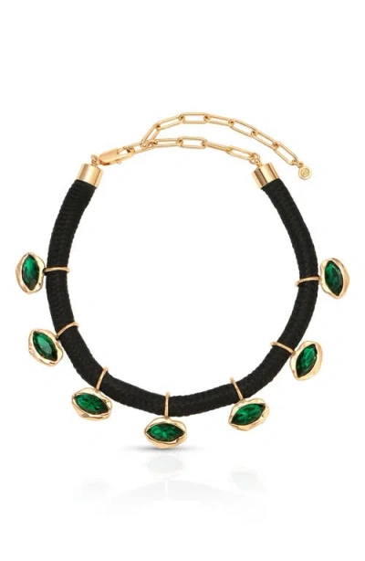 Ettika Midnight Luxe Crystal Choker Necklace In Black