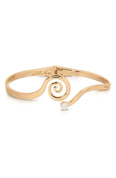 Ettika Mini Aura Swirl Cuff Bracelet In Gold