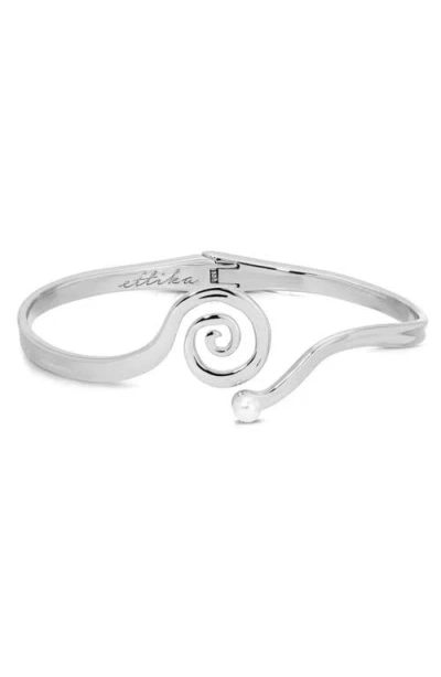 Ettika Mini Aura Swirl Cuff Bracelet In Silver