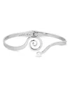 Ettika Mini Aura Swirl Imitation Pearl Cuff Bracelet In Metallic