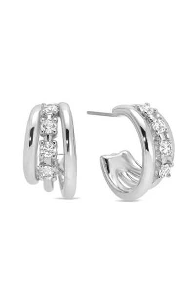 Ettika Mini Gleam Cubic Zirconia Hoop Earrings