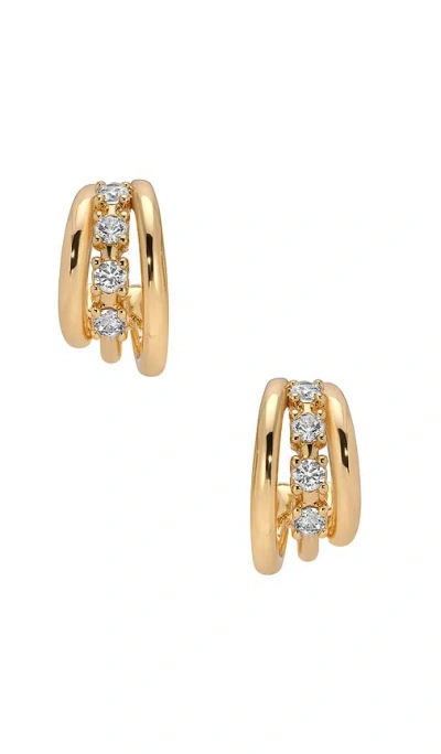 Ettika Mini Gleam Hoop Earrings In Brown